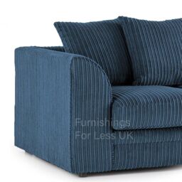 Furnishings For Less UK Luxor Jumbo Cord Fabric 2 Seater Sofa in Blue - thumbnail 2