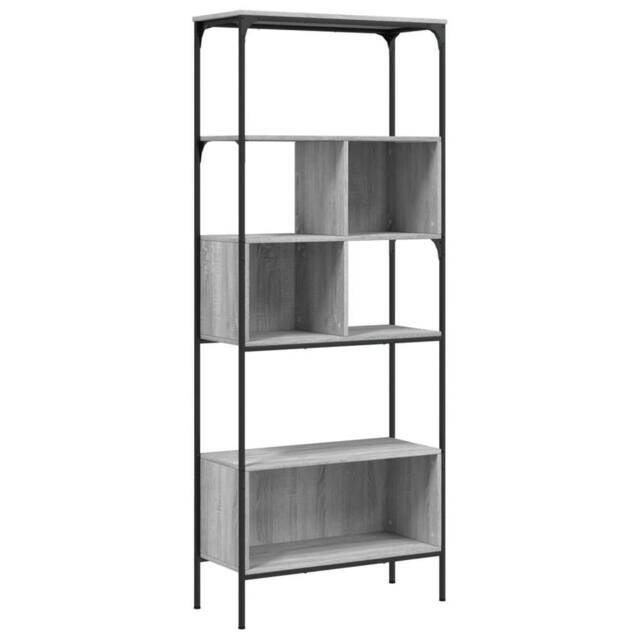 Berkfield Home Bookcase 5-Tier Grey Sonoma 76x33x188.5 cm Engineered Wood - image 1