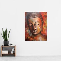 Artery8 The Autumn Buddha Meditate Buddhist Statue Acrylic Painting Relaxation Spa Treatment Room Art Extra Large XL Wall Art Poster Print - thumbnail 4