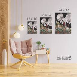 "Artery8 Mitsukuni Defying the Skeleton Specter Kuniyoshi Canvas Wall Art - Size: W18"" x H24""" - thumbnail 4