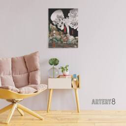 "Artery8 Mitsukuni Defying the Skeleton Specter Kuniyoshi Canvas Wall Art - Size: W18"" x H24""" - thumbnail 3