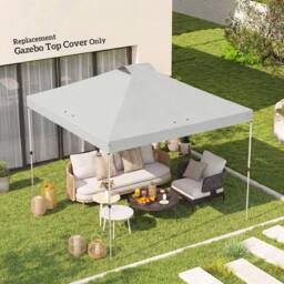 OUTSUNNY Gazebo Roof Replacement UV50+ Waterproof for 3 x 3 m Frame in White - Size: 3000mm x 3000mm - thumbnail 1