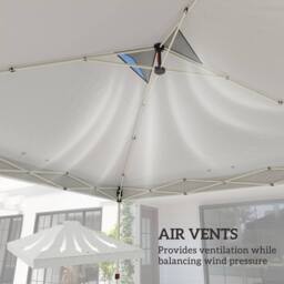 OUTSUNNY Gazebo Roof Replacement UV50+ Waterproof for 3 x 3 m Frame in White - Size: 3000mm x 3000mm - thumbnail 6