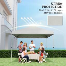 OUTSUNNY Gazebo Roof Replacement UV50+ Waterproof for 3 x 3 m Frame in White - Size: 3000mm x 3000mm - thumbnail 4