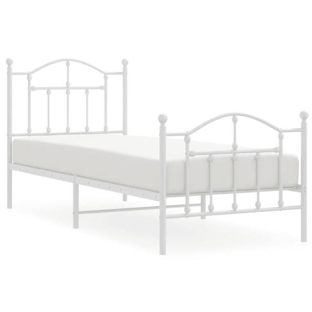 Berkfield Home Metal Bed Frame with Headboard & Footboard White 80x200 cm - image 1
