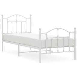Berkfield Home Metal Bed Frame with Headboard & Footboard White 80x200 cm - thumbnail 1