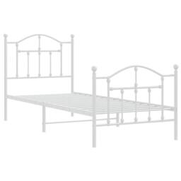 Berkfield Home Metal Bed Frame with Headboard & Footboard White 80x200 cm - thumbnail 3