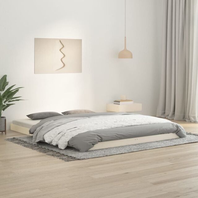 Berkfield Home Bed Frame without Mattress White 150x200 cm King Size Solid Wood Pine - image 1