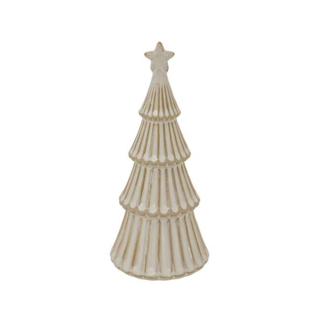 Lemon Pavilion Furniture and Decor Medium Alora Snowy Layered Christmas Tree with Star - L9 x W9 x H22 cm in White - image 1
