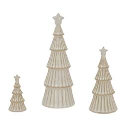 Lemon Pavilion Furniture and Decor Medium Alora Snowy Layered Christmas Tree with Star - L9 x W9 x H22 cm in White - thumbnail 3