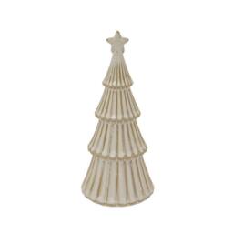 Lemon Pavilion Furniture and Decor Medium Alora Snowy Layered Christmas Tree with Star - L9 x W9 x H22 cm in White