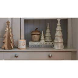 Lemon Pavilion Furniture and Decor Medium Alora Snowy Layered Christmas Tree with Star - L9 x W9 x H22 cm in White - thumbnail 4