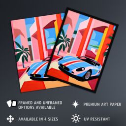 Artery8 Wall Art Print Luxury is a State of Mind Graphic Sports Car Racing Framed - Size: A4 - thumbnail 2