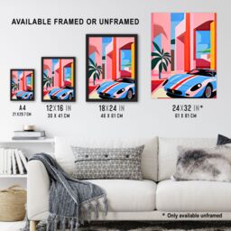 Artery8 Wall Art Print Luxury is a State of Mind Graphic Sports Car Racing Framed - Size: A4 - thumbnail 3