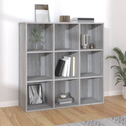 Berkfield Home Book Cabinet Grey Sonoma 98x29x97.5 cm - thumbnail 1
