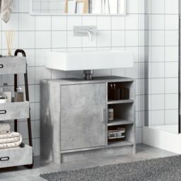 Berkfield Home Sink Cabinet Concrete Grey 63x29x55 cm Engineered Wood - Size: 63 x 29 x 55 cm - thumbnail 3