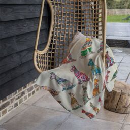 Benjamin Tate Design Egyptian Cats Blanket in Natural - Size: 120 cm x 150 cm - thumbnail 4
