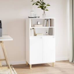 Berkfield Home Highboard White 60x36x110 cm Engineered Wood - Size: 60 x 36 x 110 cm - thumbnail 1