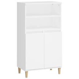 Berkfield Home Highboard White 60x36x110 cm Engineered Wood - Size: 60 x 36 x 110 cm - thumbnail 2