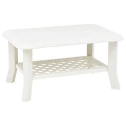 Berkfield Home Coffee Table White 90x60x46 cm Plastic - Size: 90 x 60 x 46 cm - thumbnail 2