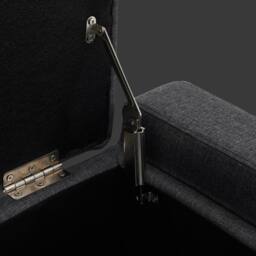 Home Republic Keswick Linen Storage Seat Storage Ottomans in Charcoal - Size: 2 Seater - thumbnail 4