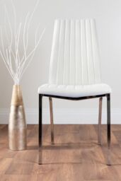 FurnitureboxUK Adley Grey Concrete Effect Round Dining Table & 4 Isco Faux Leather Chairs in White - thumbnail 5