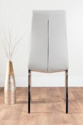 FurnitureboxUK Adley Grey Concrete Effect Round Dining Table & 4 Isco Faux Leather Chairs in White - thumbnail 9