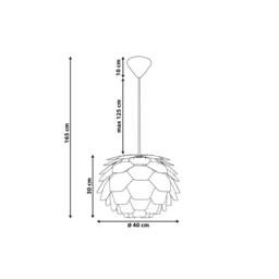 Wyld and Coco Grey Pinecone Pendant Lamp - Synthetic Matt Finish - thumbnail 3