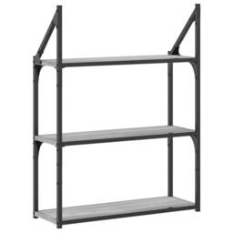Berkfield Home 3-Tier Wall Shelf Grey Sonoma 60x21x78.5 cm Engineered Wood - thumbnail 6