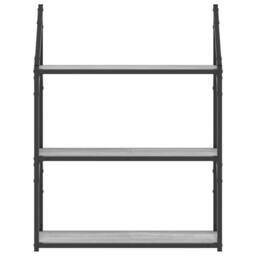 Berkfield Home 3-Tier Wall Shelf Grey Sonoma 60x21x78.5 cm Engineered Wood - thumbnail 4