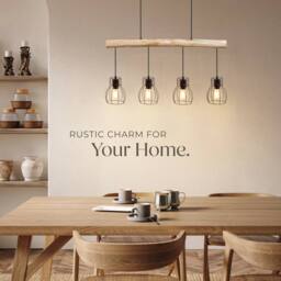 tectake Pendant Light Woody - thumbnail 3