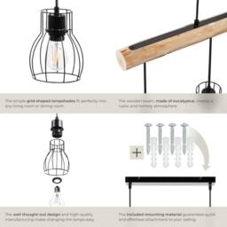 tectake Pendant Light Woody - thumbnail 4