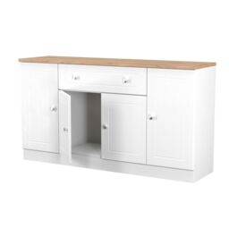 Ready Assembled 2 U Cambridge 4 Door 1 Drawer Wide Unit (Ready Assembled) in White - thumbnail 8