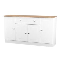 Ready Assembled 2 U Cambridge 4 Door 1 Drawer Wide Unit (Ready Assembled) in White - thumbnail 4
