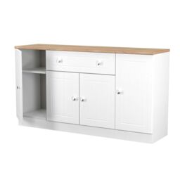 Ready Assembled 2 U Cambridge 4 Door 1 Drawer Wide Unit (Ready Assembled) in White - thumbnail 7
