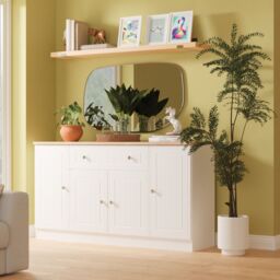 Ready Assembled 2 U Cambridge 4 Door 1 Drawer Wide Unit (Ready Assembled) in White - thumbnail 1