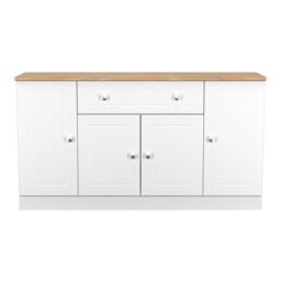 Ready Assembled 2 U Cambridge 4 Door 1 Drawer Wide Unit (Ready Assembled) in White - thumbnail 2