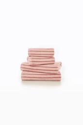 Deyongs Malmo Stripe Towel In Soft Lightweight 480 GSM Pure Cotton in Pink - Size: Bath Sheet - thumbnail 3