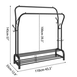 Dprodo Metal Garment Rack Freestanding Hanger in Black - thumbnail 2