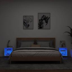 Berkfield Home Decorative Bedside Cabinets with LED Lights Wall-mounted 2 pcs White - thumbnail 4