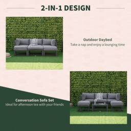 STILVORA Sofa 6-Seater with aluminium frame grey - thumbnail 4