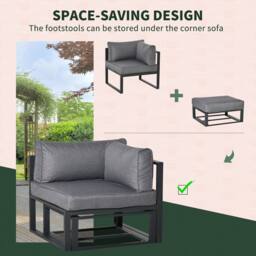 STILVORA Sofa 6-Seater with aluminium frame grey - thumbnail 5