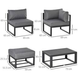 STILVORA Sofa 6-Seater with aluminium frame grey - thumbnail 3