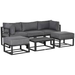 STILVORA Sofa 6-Seater with aluminium frame grey - thumbnail 2
