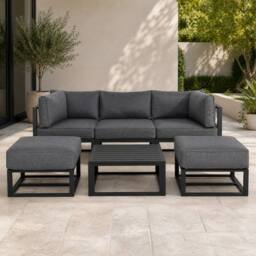 STILVORA Sofa 6-Seater with aluminium frame grey - thumbnail 1