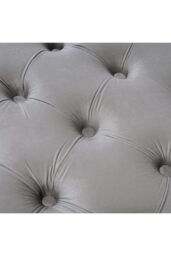Living and Home Grey Buttoned Velvet Rectangular Ottoman Footstool with Gourd-shaped Legs - thumbnail 5