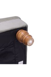 Living and Home Grey Buttoned Velvet Rectangular Ottoman Footstool with Gourd-shaped Legs - thumbnail 4