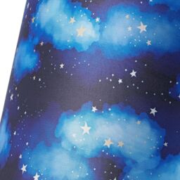 Happy Homewares Modern Navy Blue Childrens Lamp Shade with Bright Gold Stars & White Clouds in Midnight - Size: 10 inches - thumbnail 3