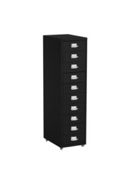 Living and Home Mobile Filing Cabinet Office Metal Unit 10 Drawers in Black - thumbnail 5