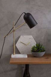 Orsina Geometric Terazzo Clock With Gold Toned Hands, Versatile Hexagonal Wall Clock, Compact Decorative Timepiece - thumbnail 3